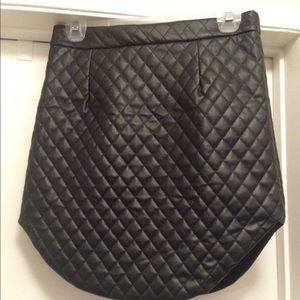 Black faux leather mini